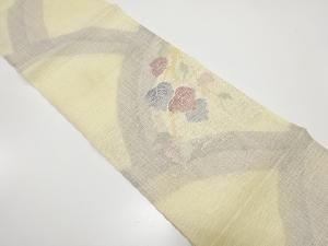 アンティーク　紗　すくい織　格子に蔦の葉模様織り出し袋帯（材料）